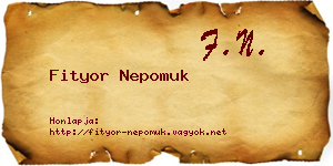 Fityor Nepomuk névjegykártya